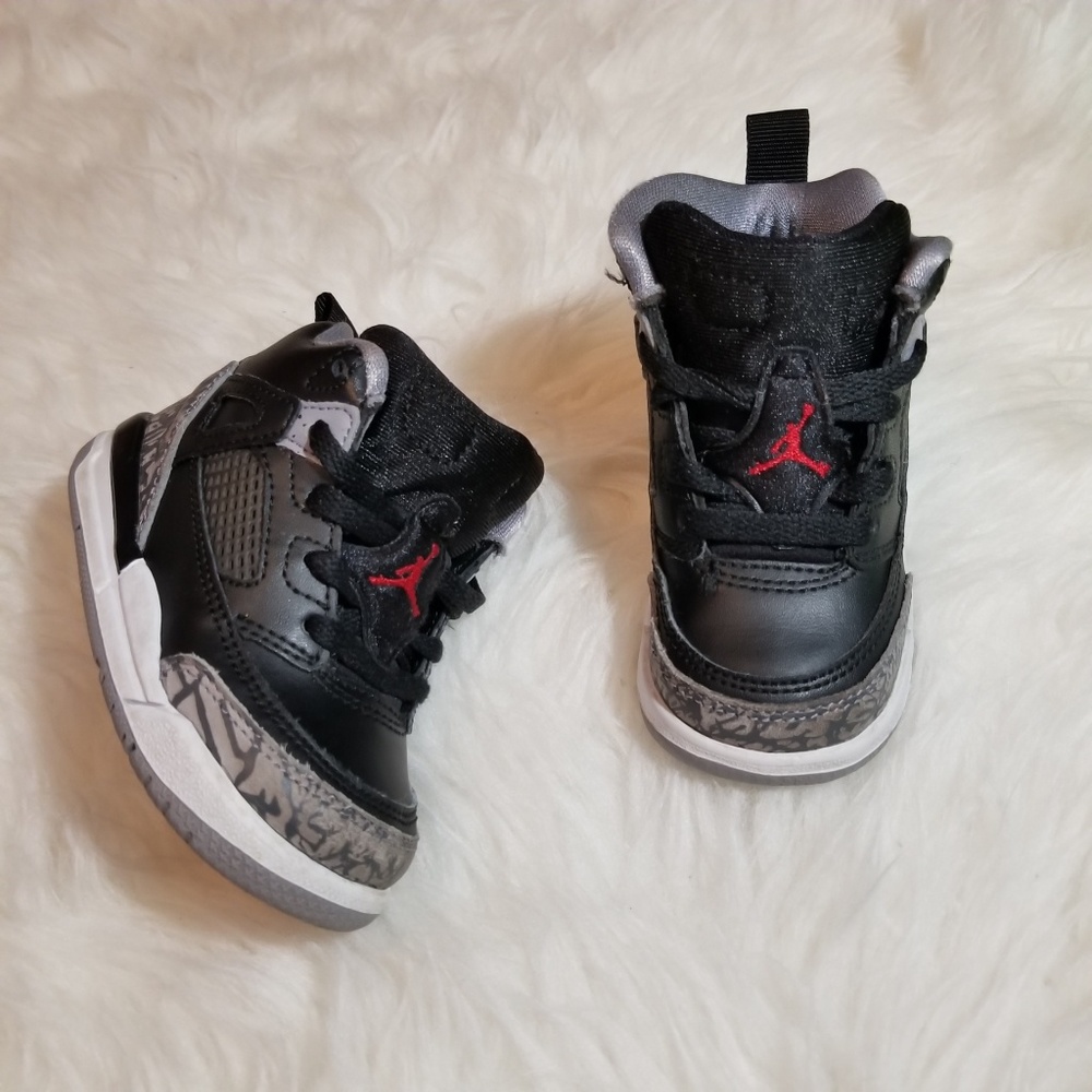 NIKE AIR JORDAN SPIZIKE SZ 6 C TODDLER BLACK CEMEN - Picture 2 of 8